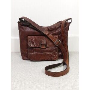 Jack Georges Voyager Crossbody Bag Brown Leather Shoulder Handbag